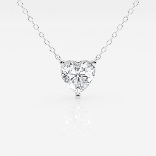 0.0 star rating 1 1/2 ctw Heart Lab Grown Diamond Solitaire Pendant