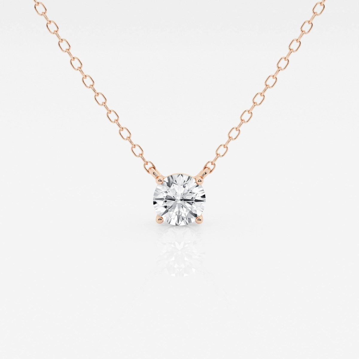 Round Cut Solitaire Pendant Necklace