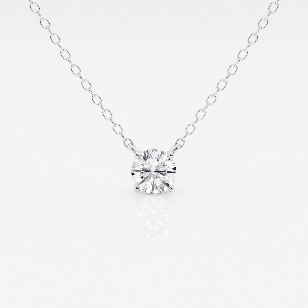 Round Cut Solitaire Pendant Necklace