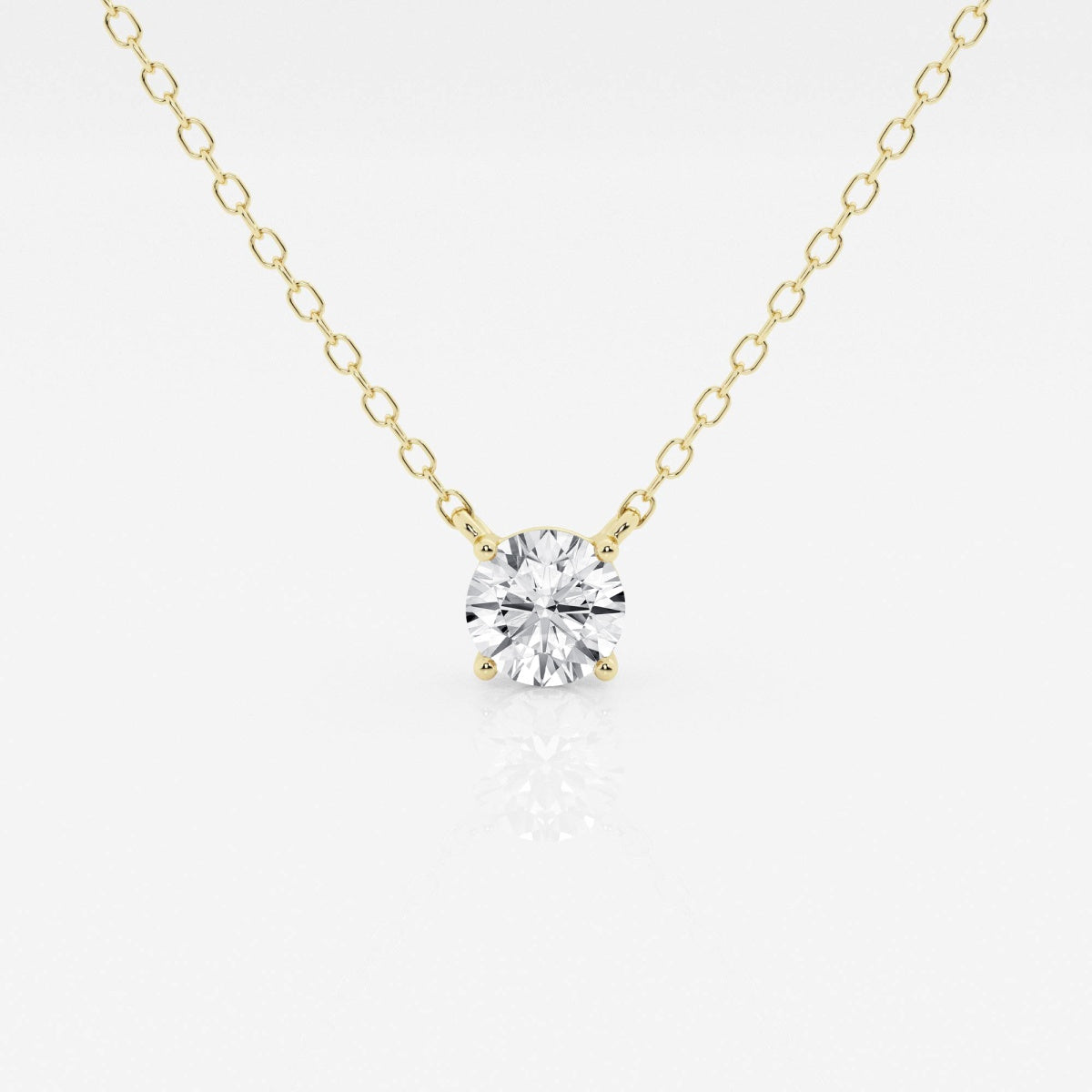 Round Cut Solitaire Pendant Necklace