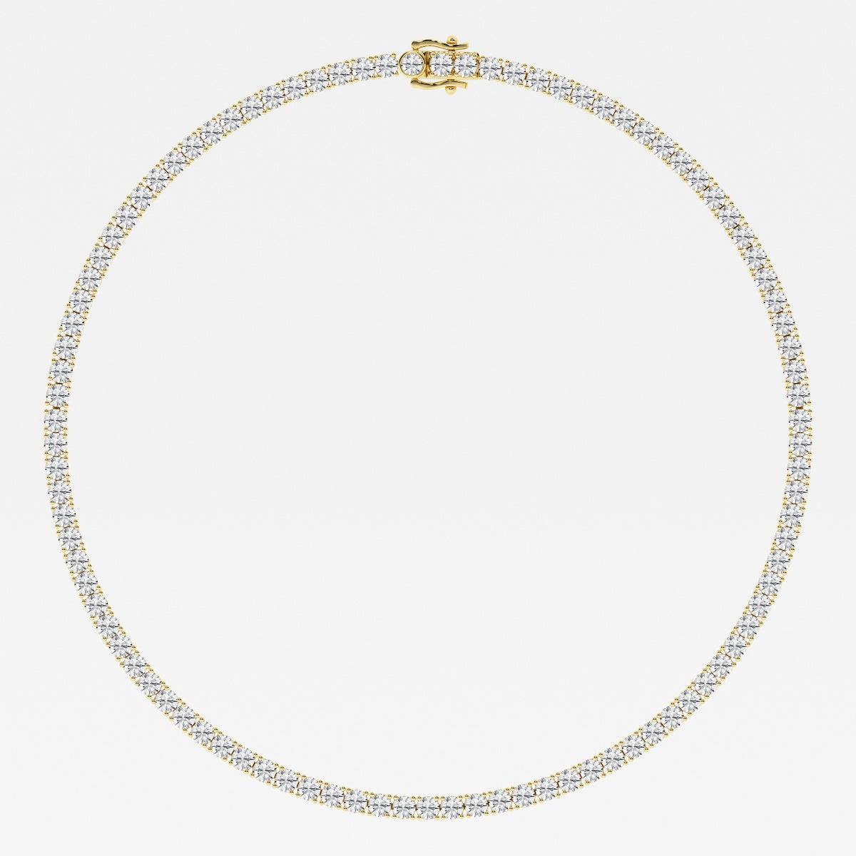 Round Cut Diamond Tennis Necklace